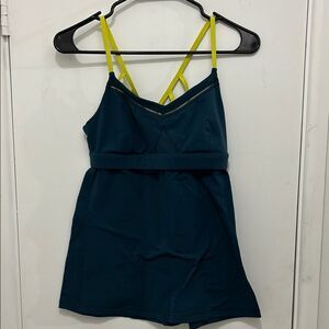 Stylish Teal and Yellow Strappy Top